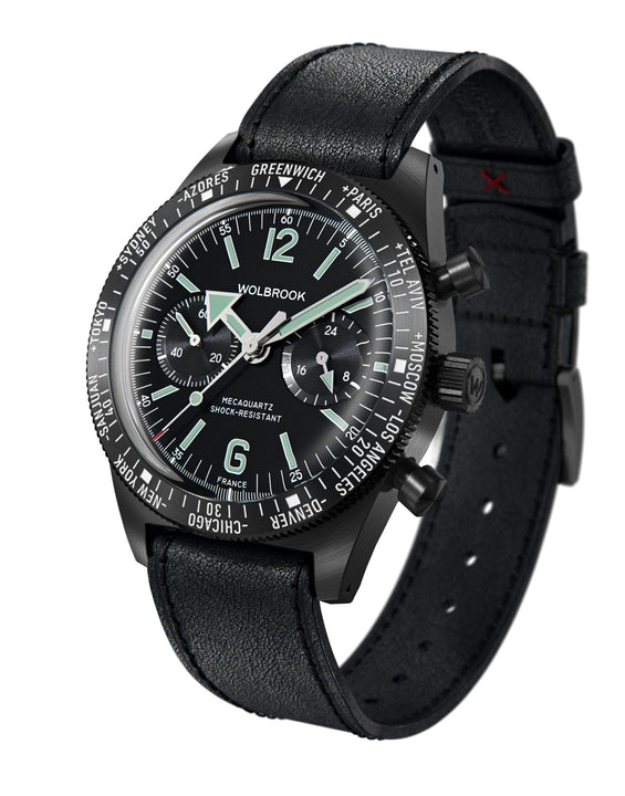 Skindiver WT Chrono-Mecaquartz Green Lum Black PVD Chronograph