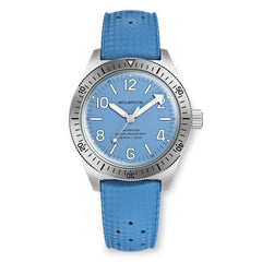 Skindiver Automatic Watch – Sky Blue & Silver Bezel - Wolbrook Watches
