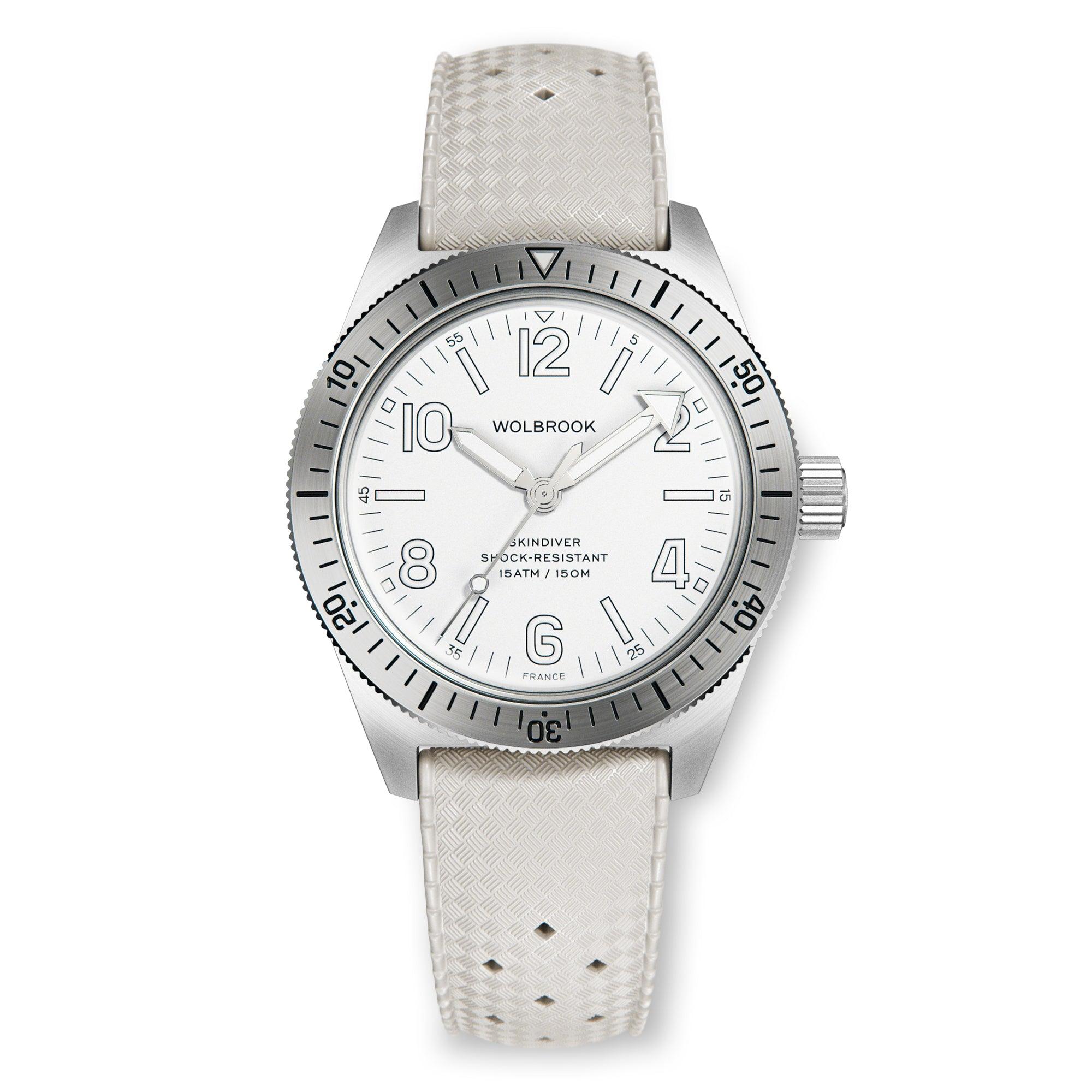 Skindiver Automatic Watch – White Dial - Wolbrook Watches