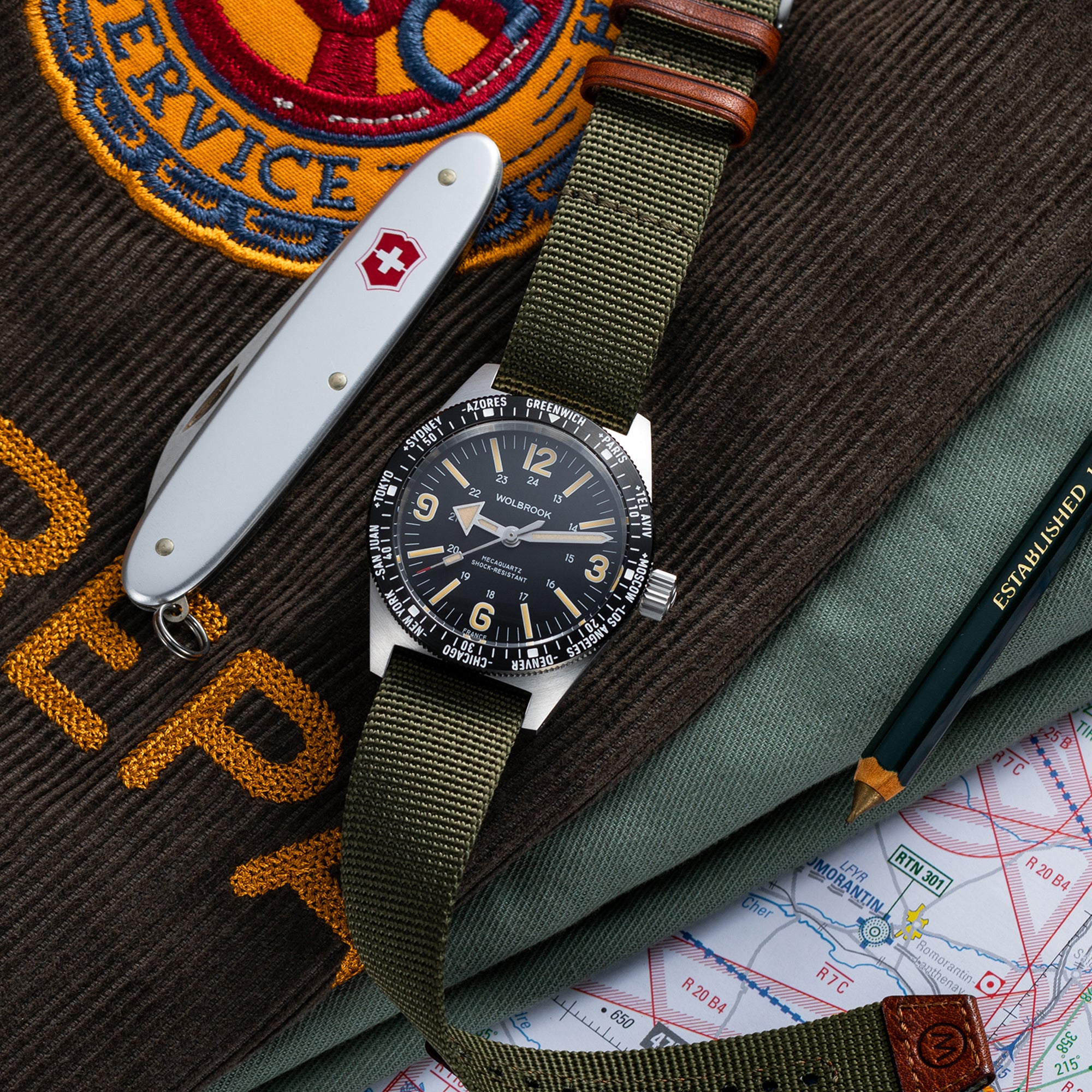 Skindiver WT Mecaquartz Watch - Vintage & Black PVD Bezel