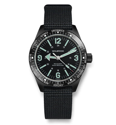 Skindiver WT Mecaquartz Watch - Green Lum & Black PVD