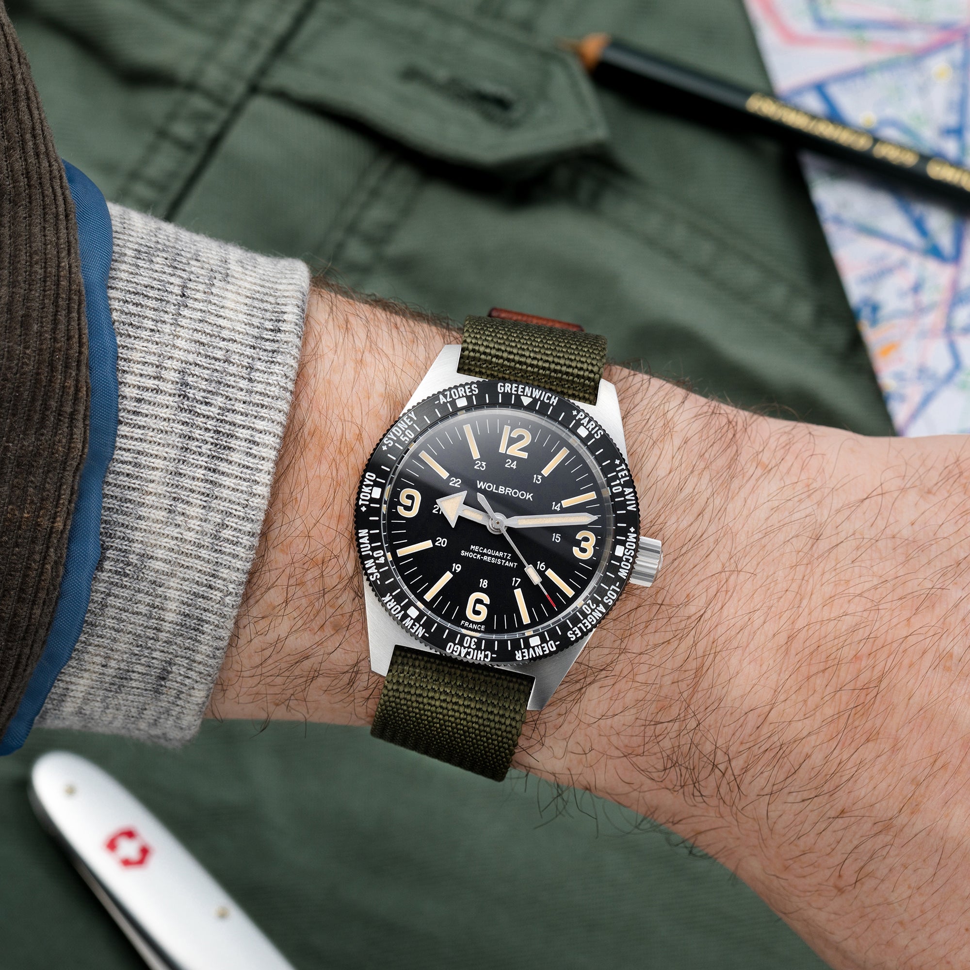 Skindiver WT Mecaquartz Watch - Vintage & Black PVD Bezel