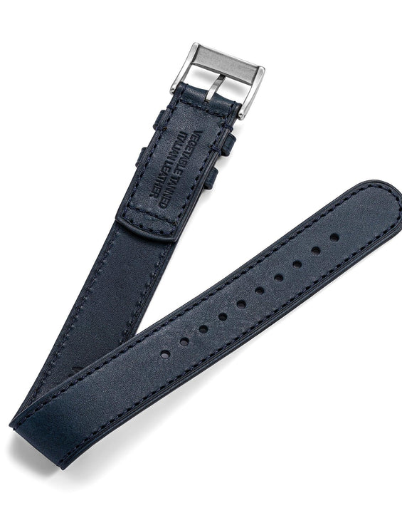 One-Piece Blue Leather Band & Steel Buckle