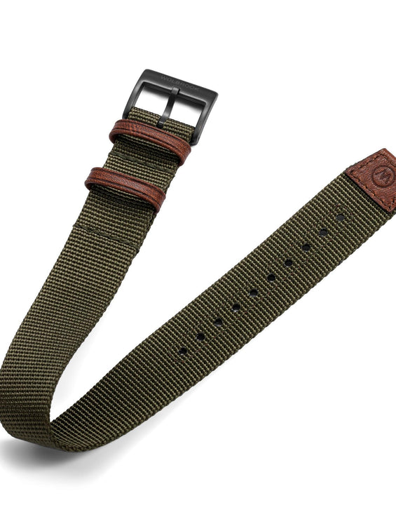 One-Piece Green Nylon Strap & Black PVD Buckle