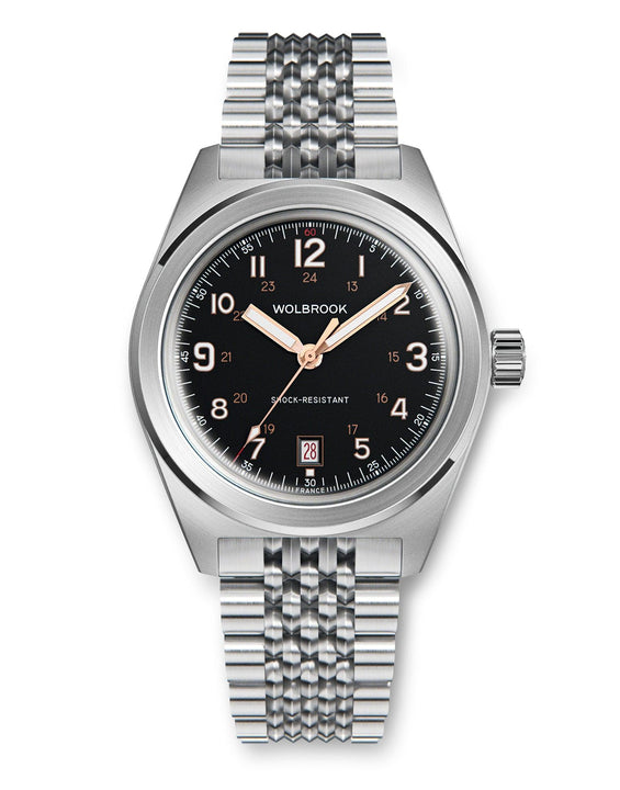 Outrider Automatic Bracelet Watch – Black & Gilt - 21