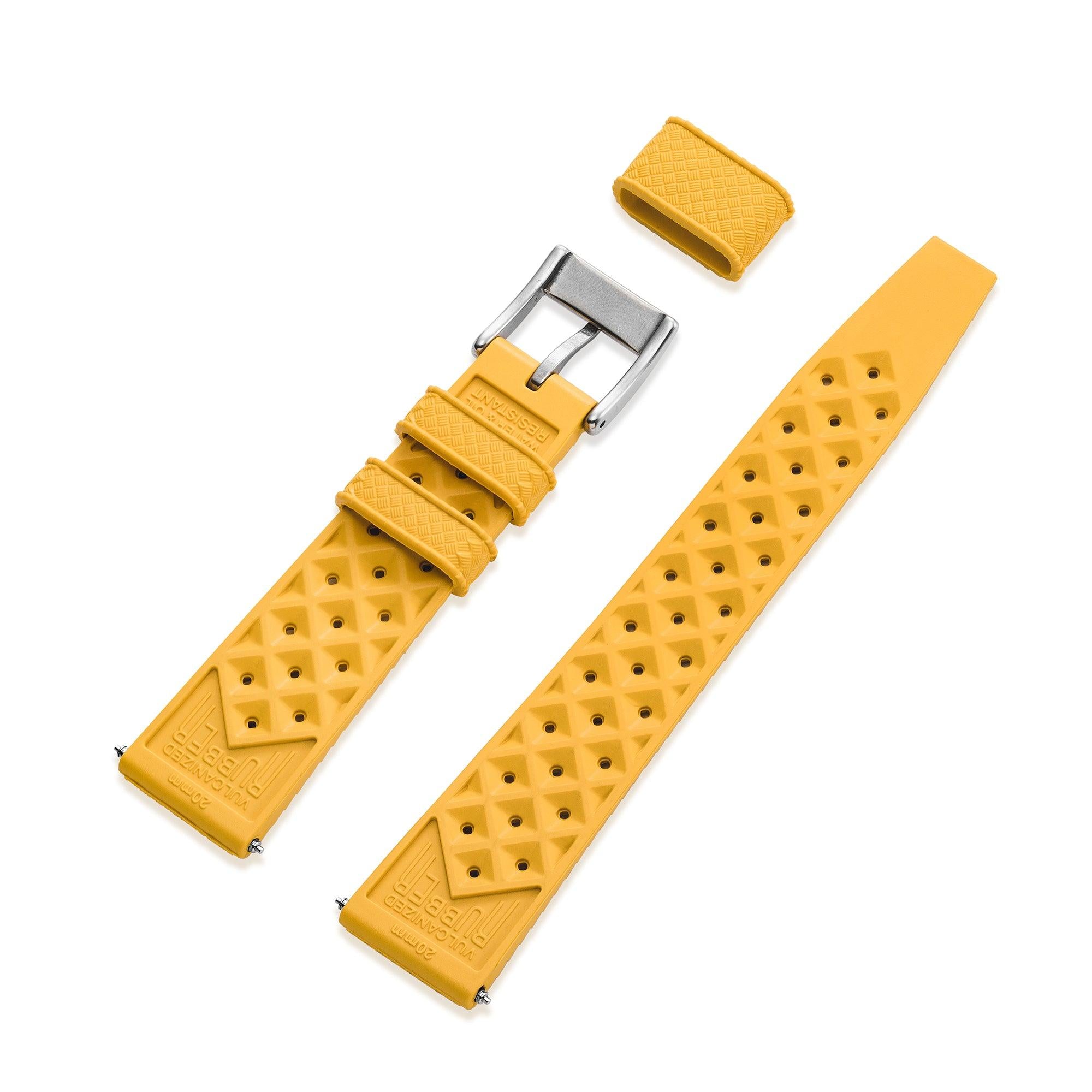 Yellow Tropic Rubber Strap & Steel Buckle