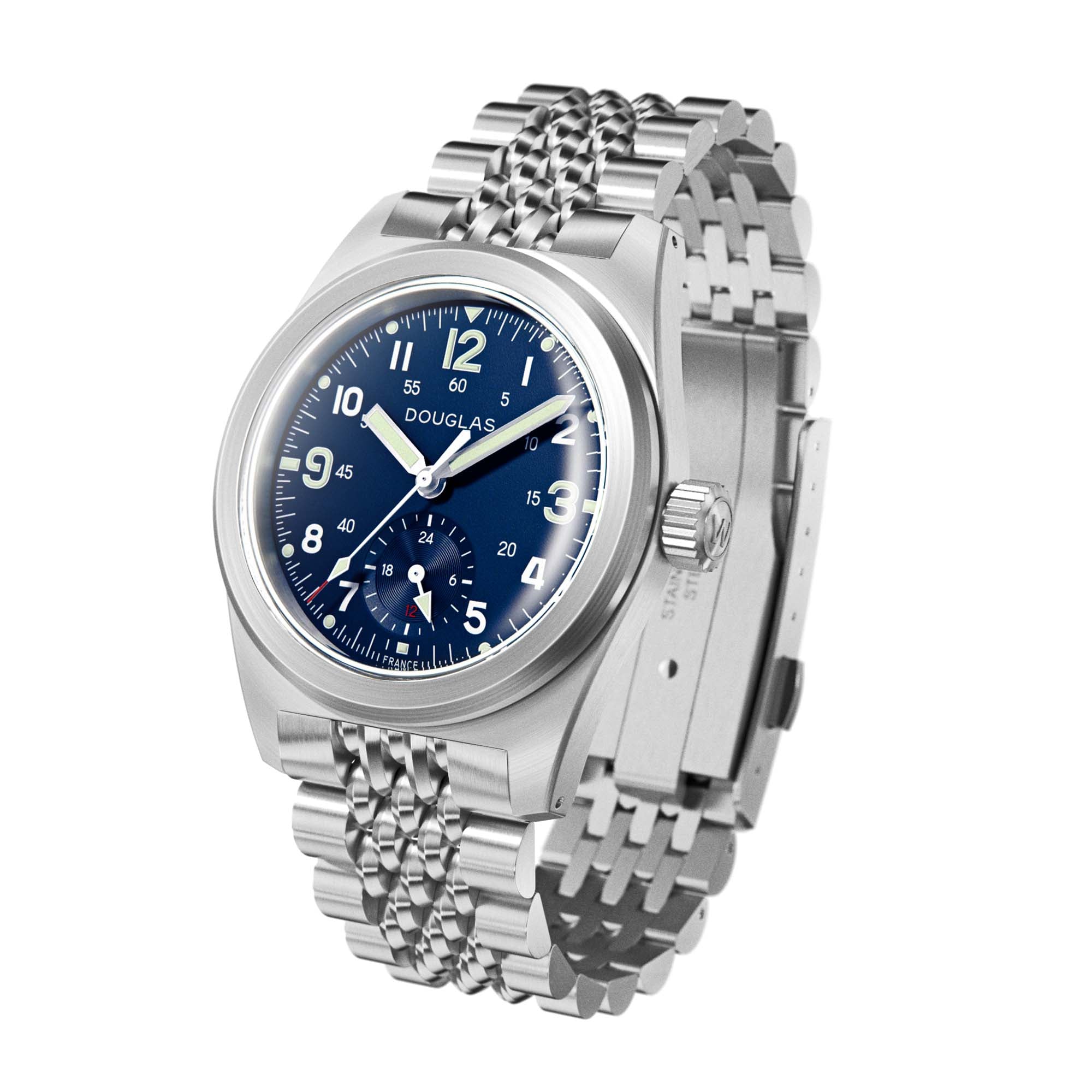 Outrider Professional Mecaquartz 38 mm Field Watch – Blue Dial