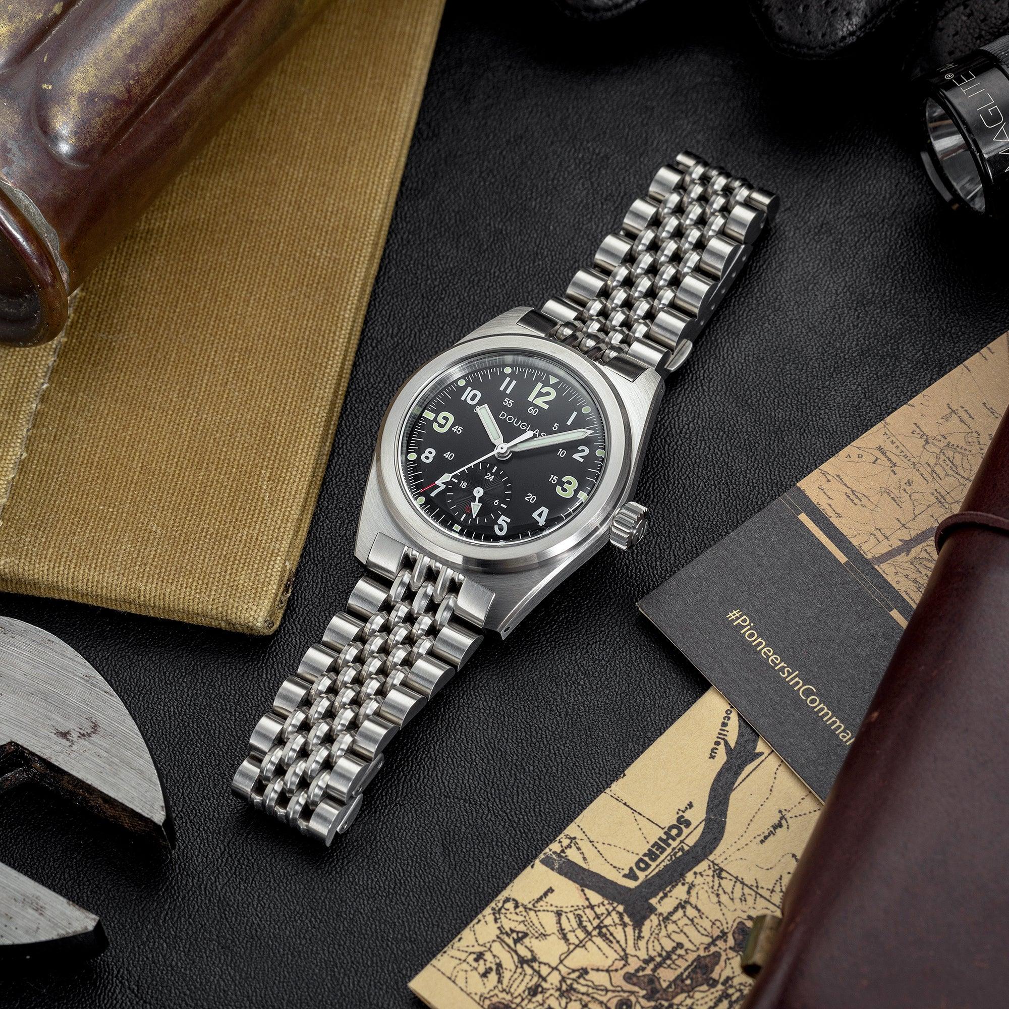 Outrider Professional Mecaquartz 38mm Field Watch – Black Dial