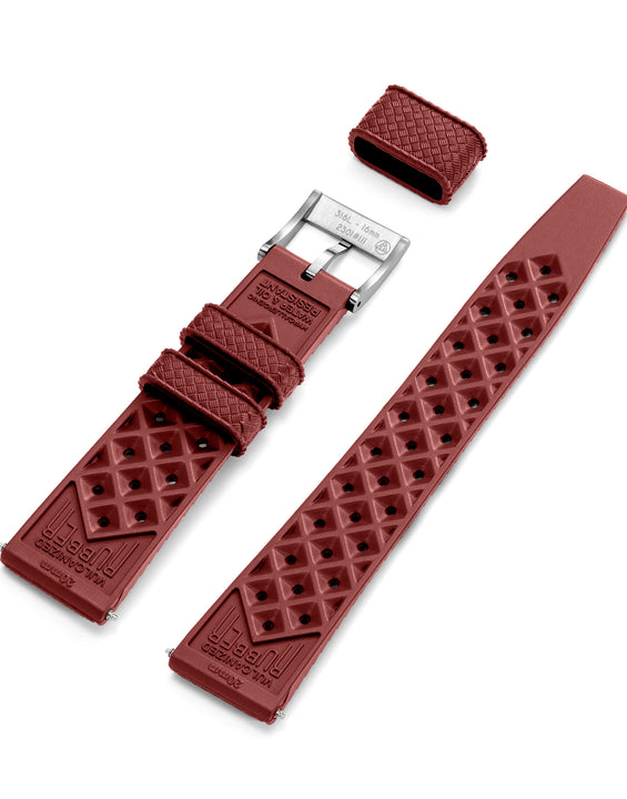 Red Tropic Rubber Strap & Steel Buckle