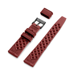 Red Tropic Rubber Strap & Black PVD Steel Buckle