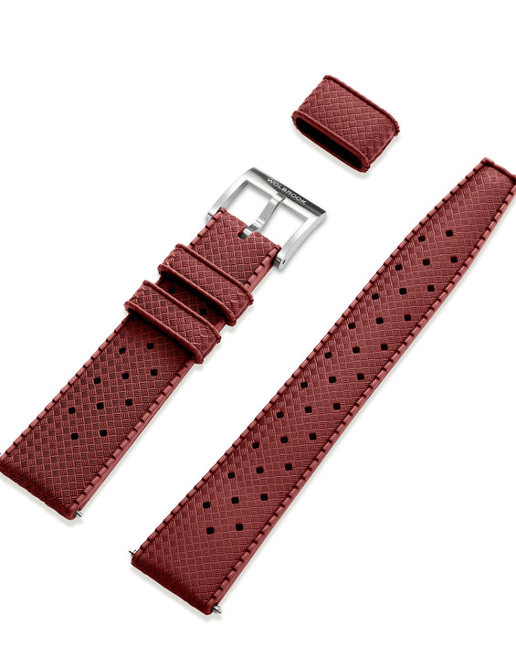 Red Tropic Rubber Strap & Steel Buckle