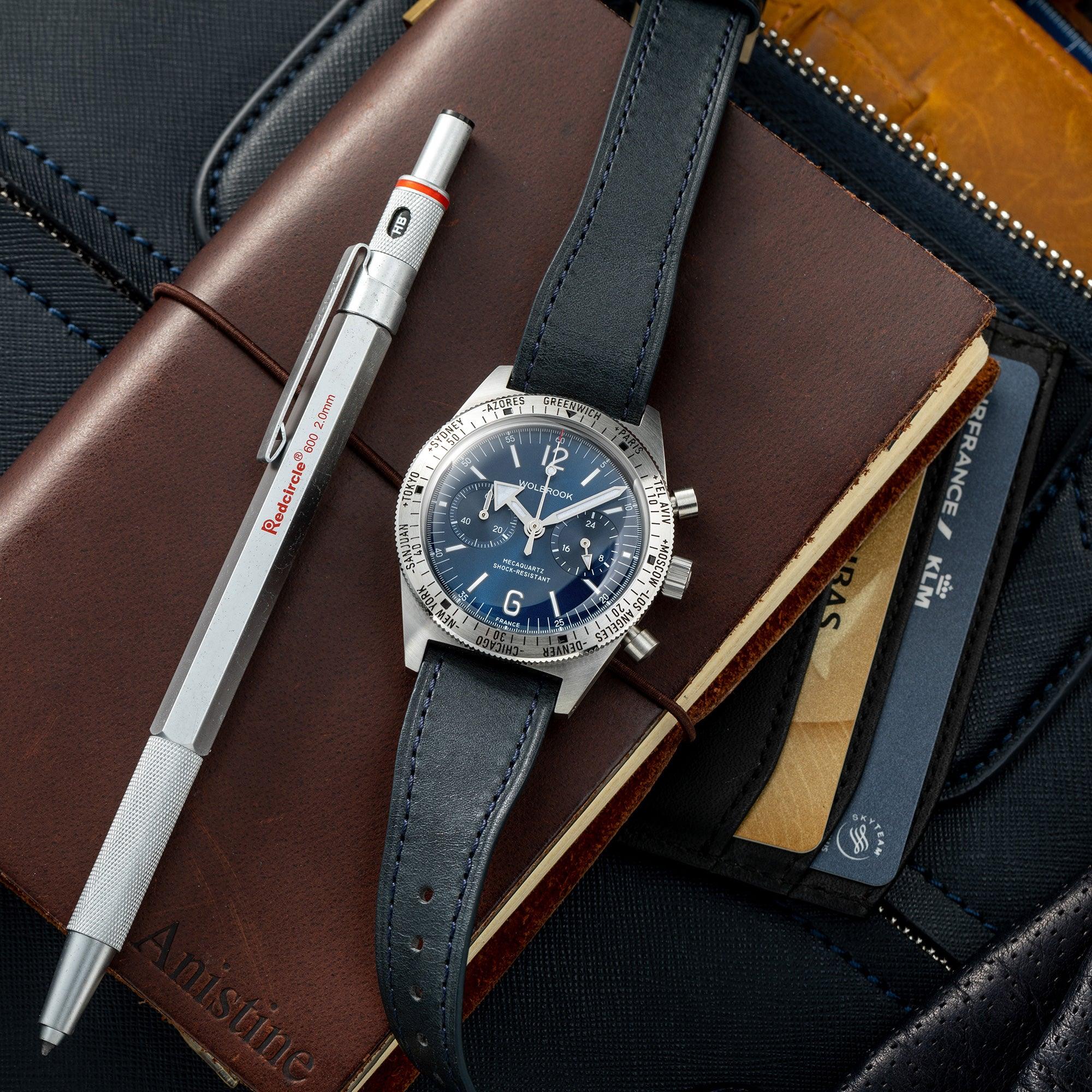 Skindiver WT Chrono-Mecaquartz Blue Chronograph - Wolbrook Watches