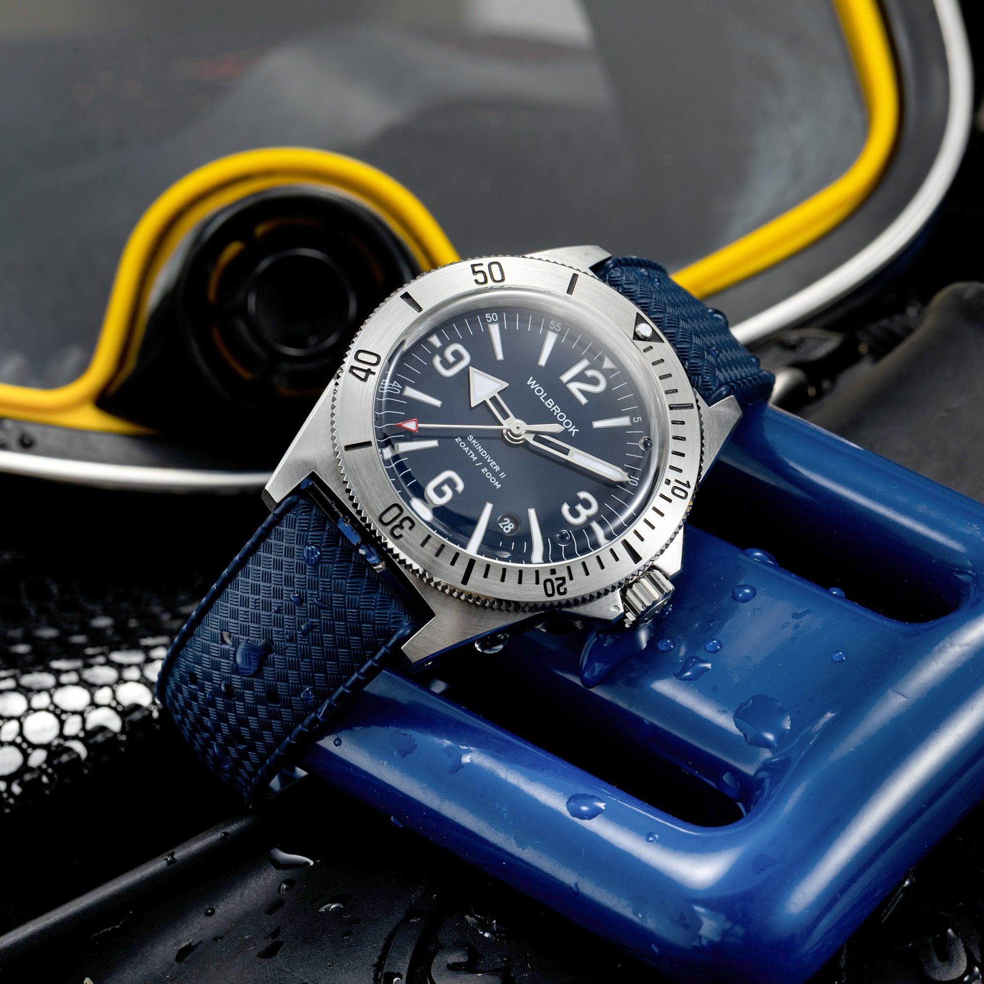 Skindiver II Automatic Dive Watch - Blue - Wolbrook Watches