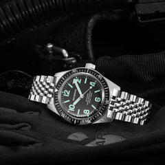 Skindiver Automatic Watch - Green Lum & Black Dial - Wolbrook Watches