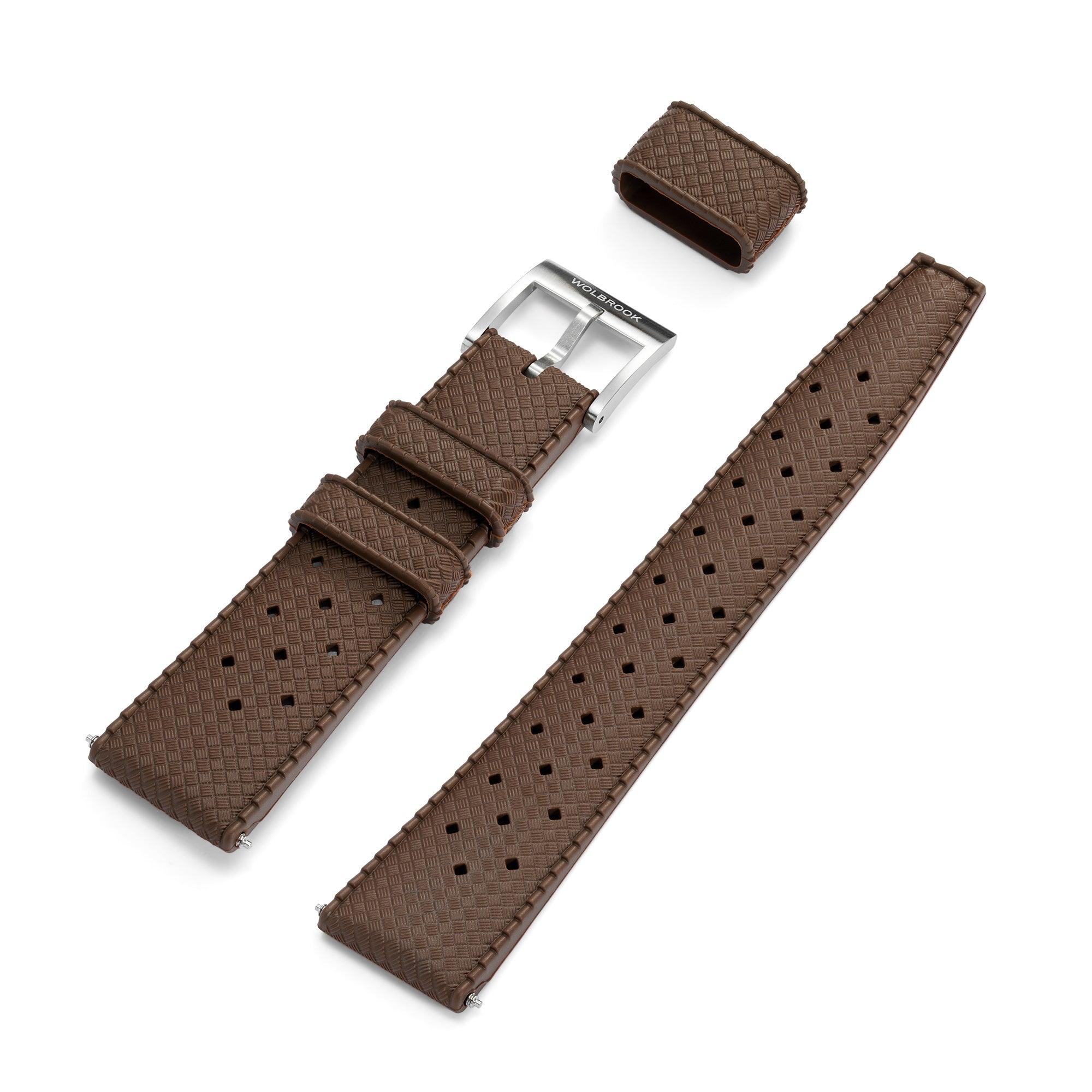 Brown Tropic Rubber Strap & Steel Buckle