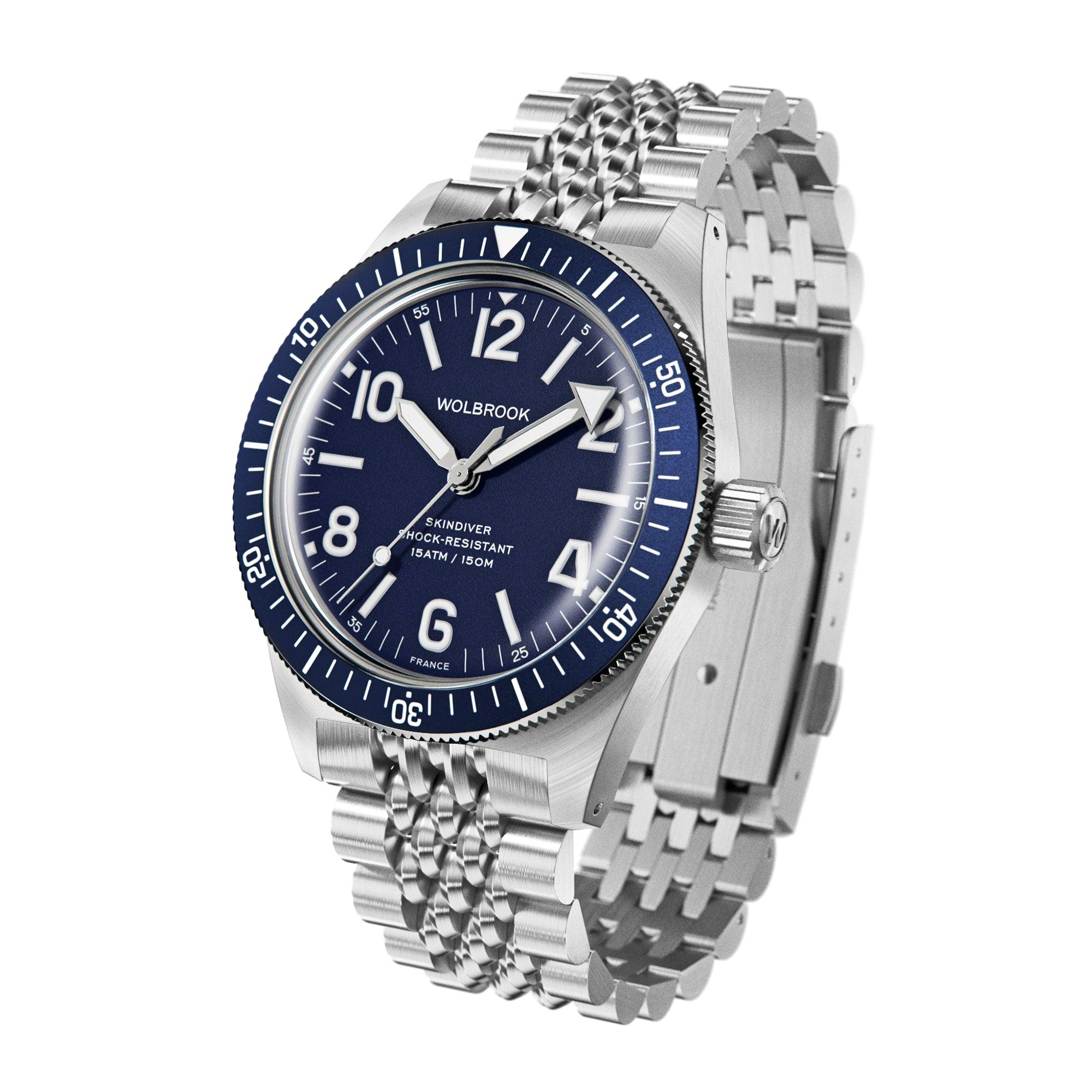 Skindiver Automatic Watch - Blue - Wolbrook Watches