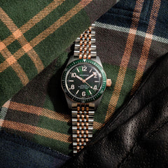 Skindiver Automatic Watch – Two-Tone Green - Wolbrook Watches