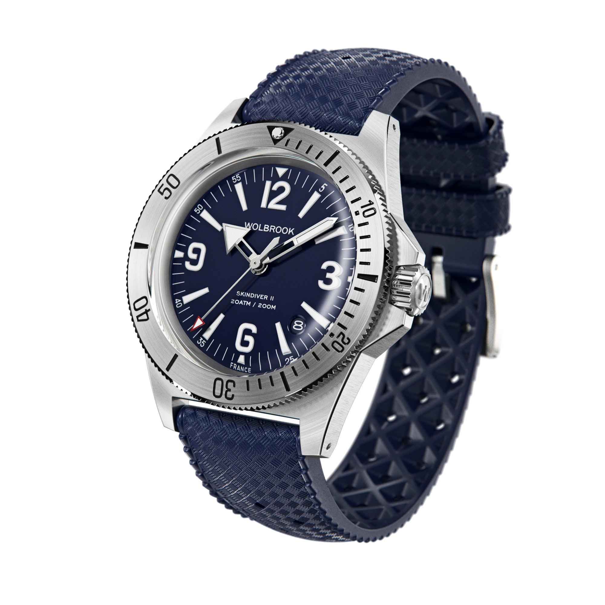 Skindiver II Automatic Dive Watch - Blue - Wolbrook Watches