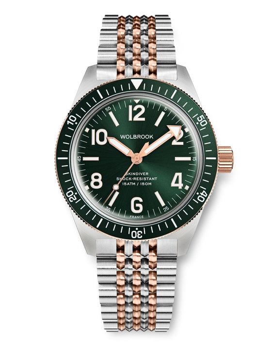 Skindiver Automatic Watch – Two-Tone Green