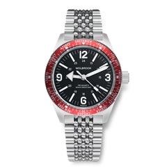 Skindiver WT Mecaquartz Watch - Red, Black & Steel - Wolbrook Watches