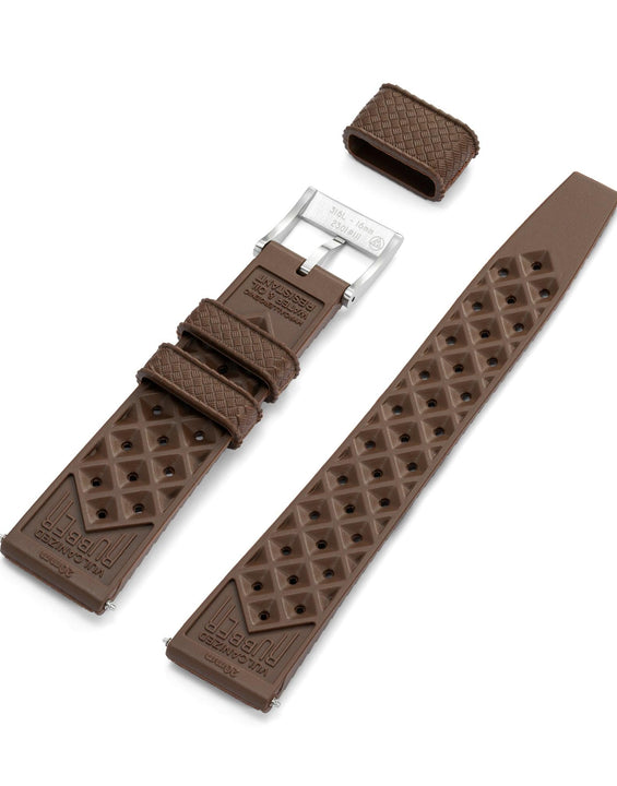 Brown Tropic Rubber Strap & Steel Buckle