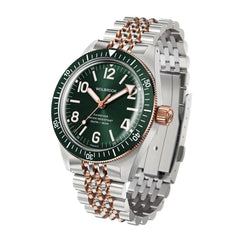 Skindiver Automatic Watch – Two-Tone Green - Wolbrook Watches