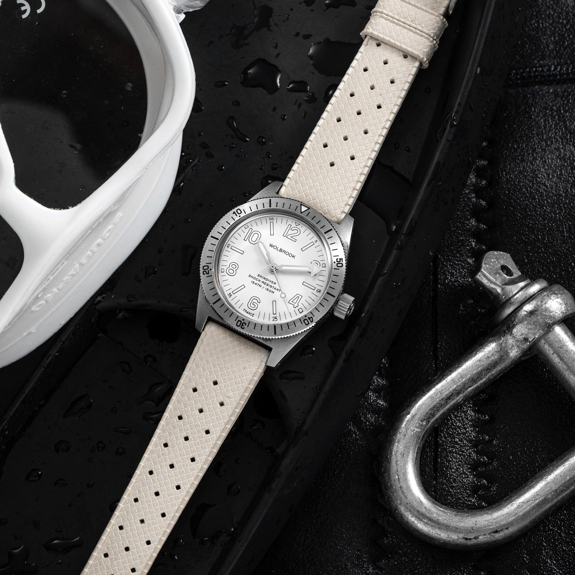 Skindiver Automatic Watch – White Dial - Wolbrook Watches