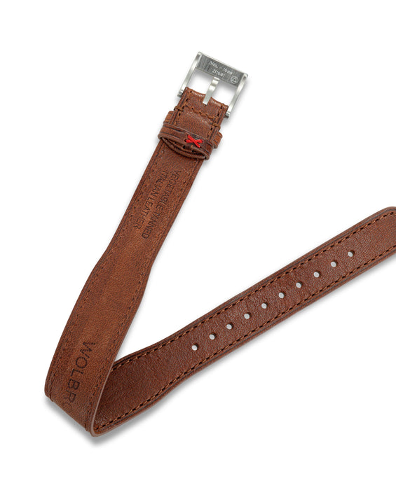 One-Piece Brown Tapered Leather Band & Steel Buckle