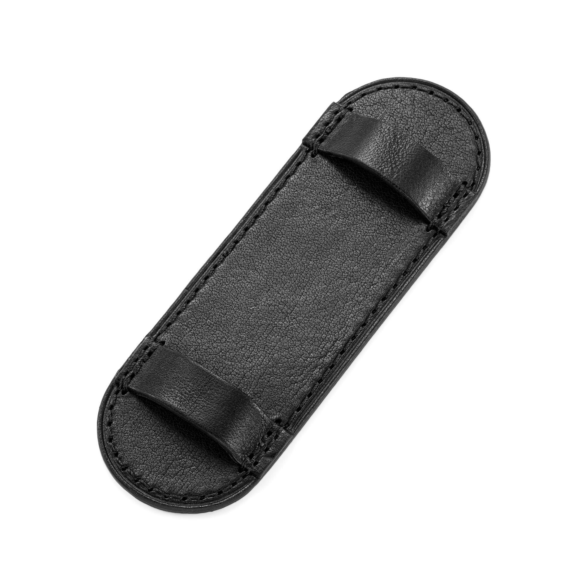 Black Leather Pilot Plate for Bund Strap