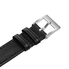 One-Piece Black Tapered Leather Band & Steel Buckle - Wolbrook Watches