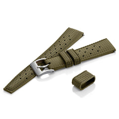 Military Green Tropic Rubber Strap & Steel Buckle - Wolbrook Watches