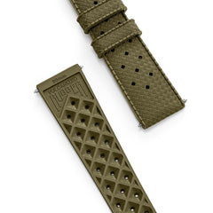 Military Green Tropic Rubber Strap & Steel Buckle - Wolbrook Watches