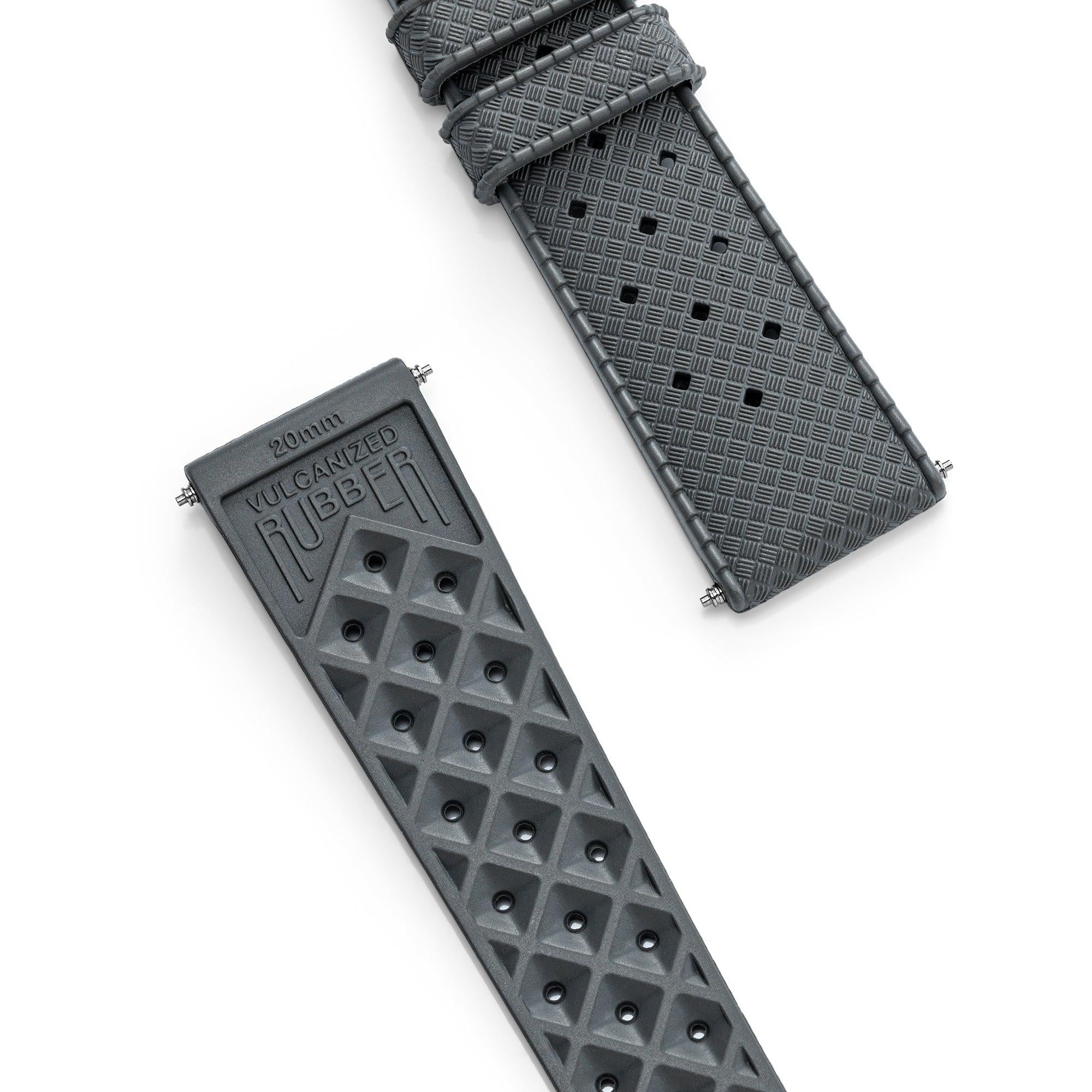 Grey Tropic Rubber Strap & Steel Buckle - Wolbrook Watches