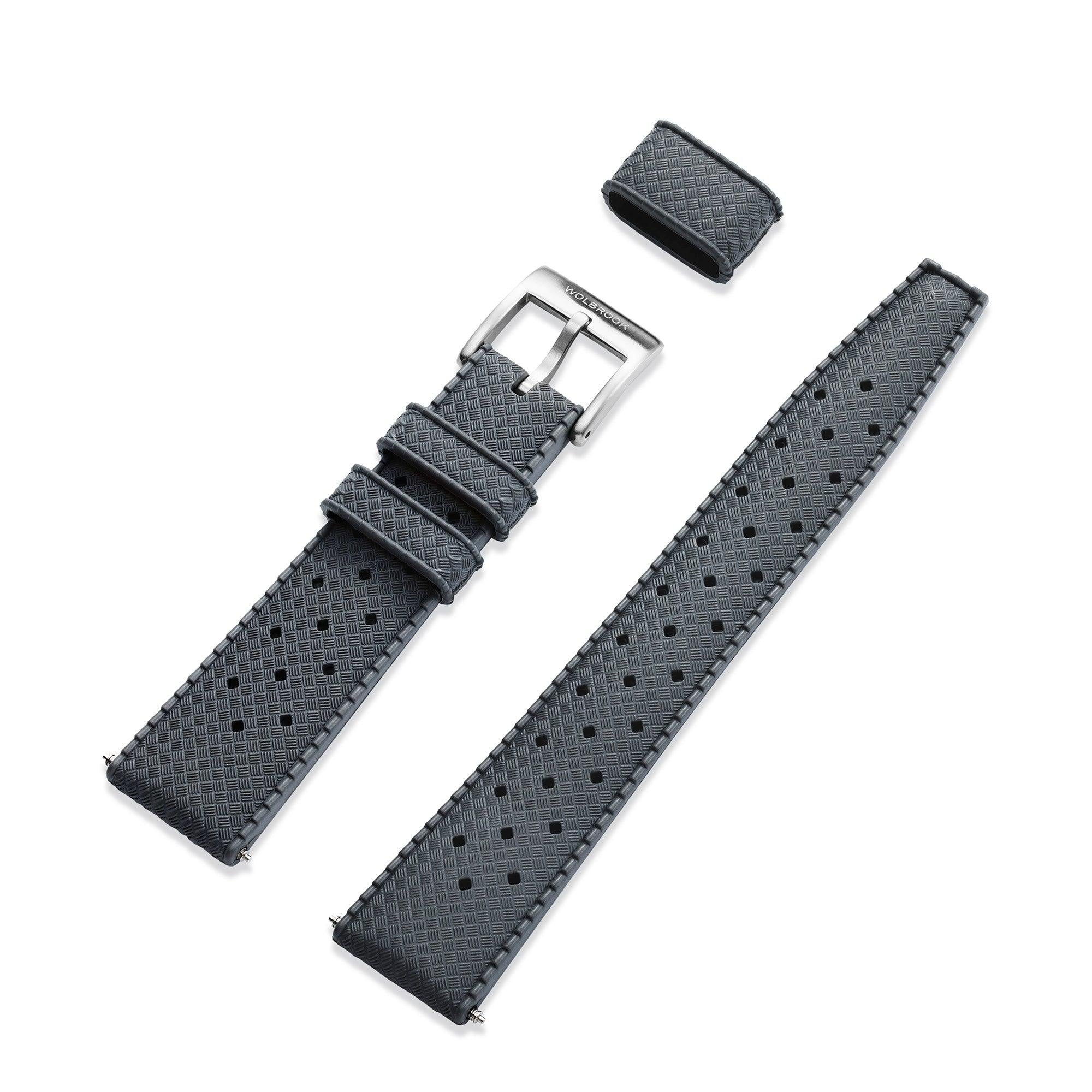 Grey Tropic Rubber Strap & Steel Buckle