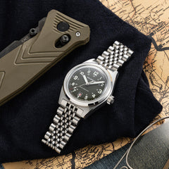 Outrider Automatic Bracelet Watch – French Army Green - Wolbrook Watches