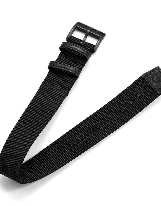 One-Piece Black Nylon Strap & Black PVD Buckle