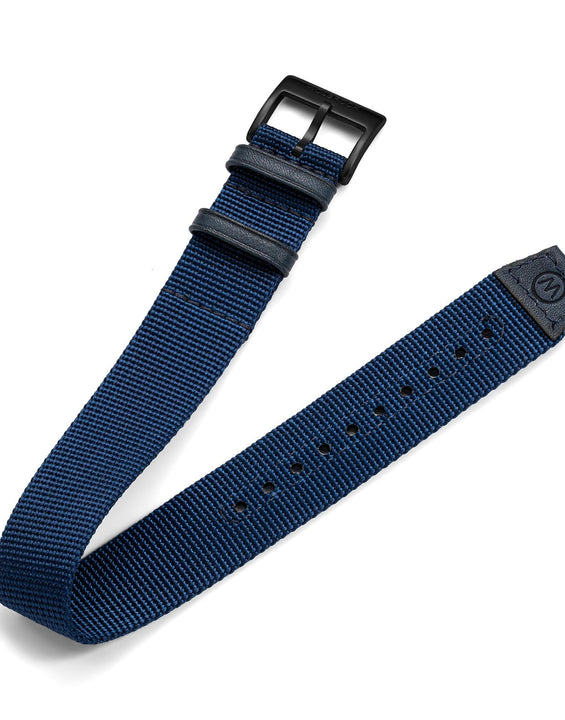 One-Piece Blue Nylon Strap & Black PVD Buckle