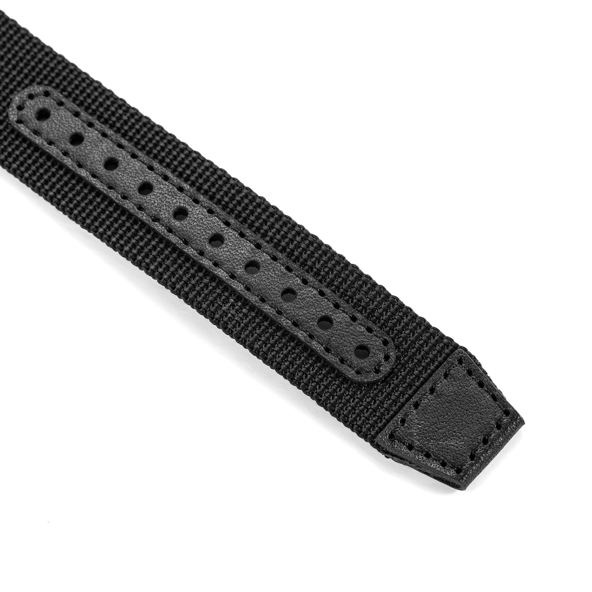 One-Piece Black Nylon Strap & Steel Buckle - Wolbrook Watches