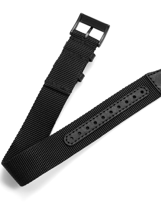 One-Piece Black Nylon Strap & Black PVD Buckle