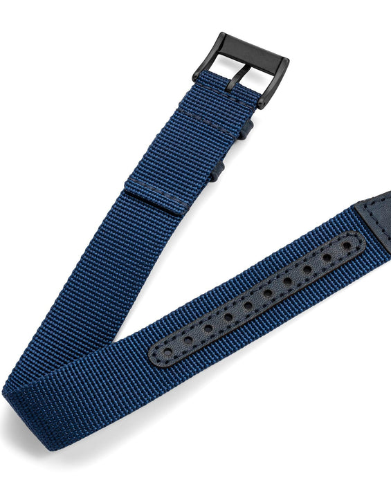 One-Piece Blue Nylon Strap & Black PVD Buckle