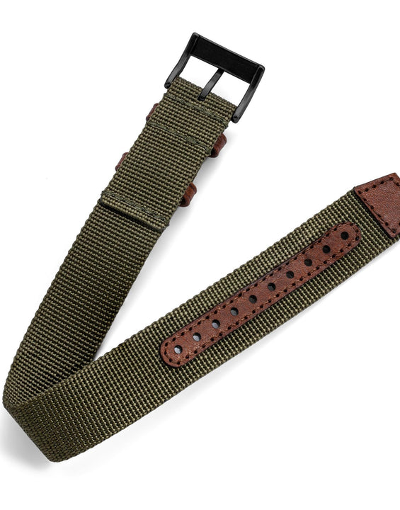 One-Piece Green Nylon Strap & Black PVD Buckle