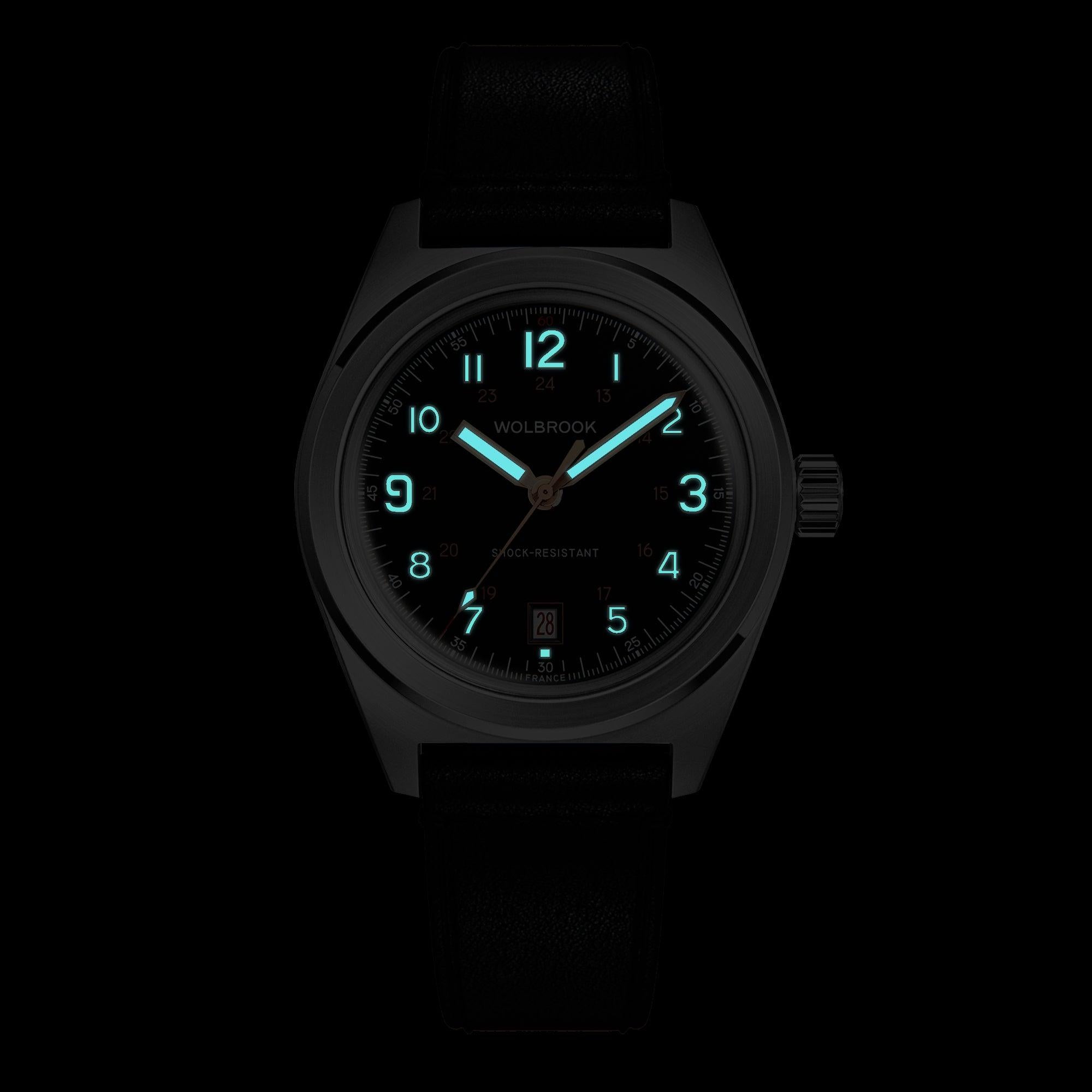 Outrider Automatic Watch – Black & Gilt on Black - Wolbrook Watches