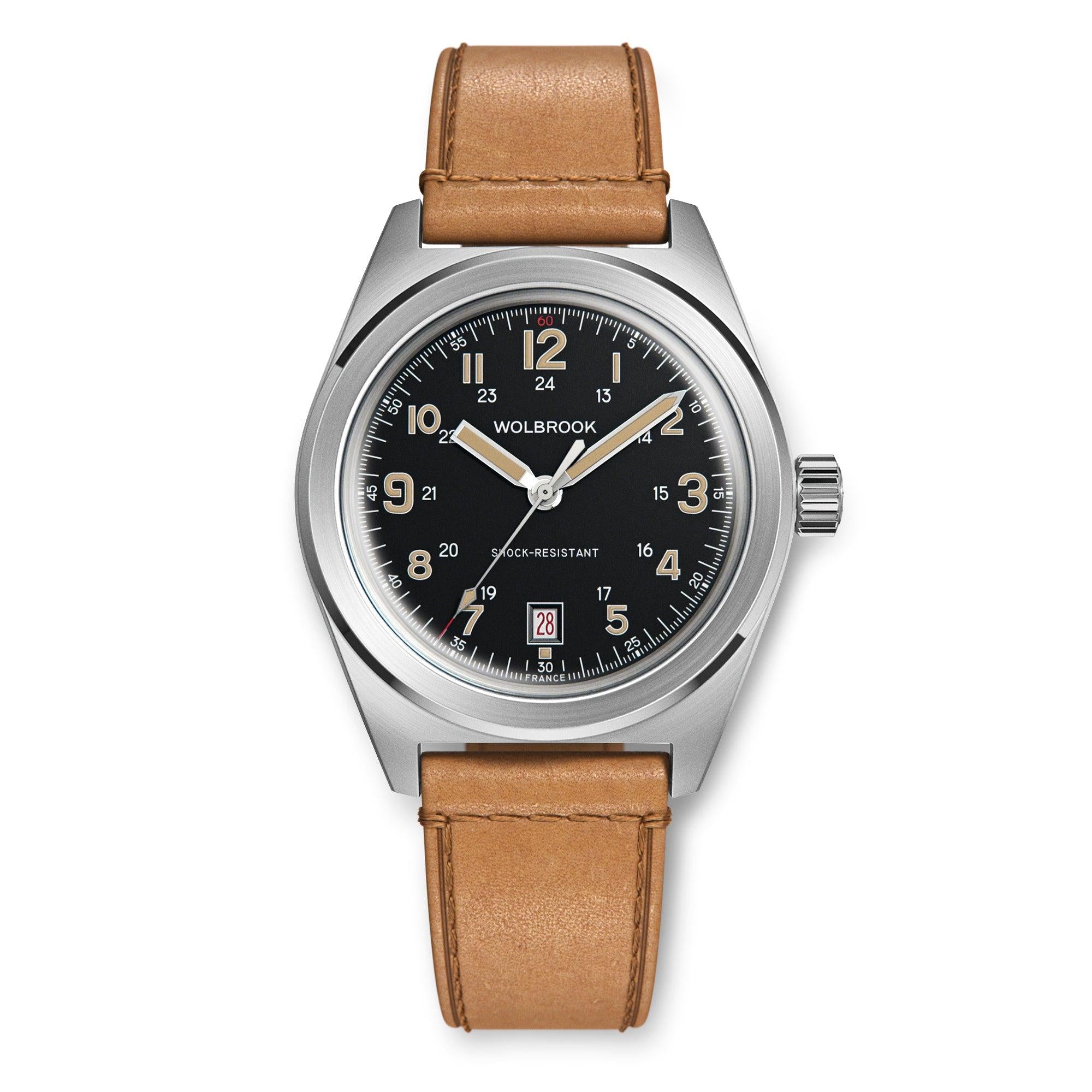 Outrider Automatic Watch - Black Vintage - Wolbrook Watches
