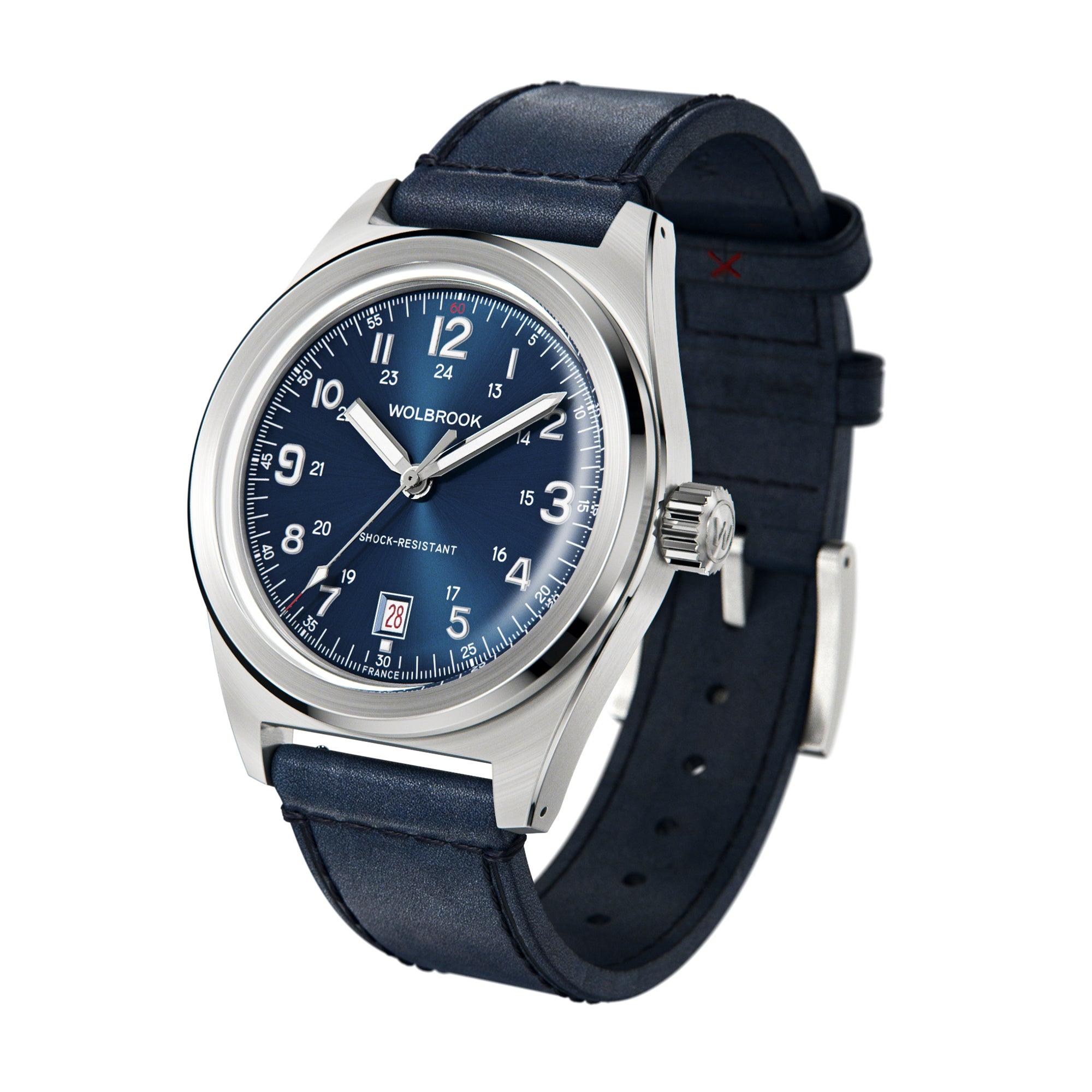 Outrider Automatic Watch – Blue - Wolbrook Watches