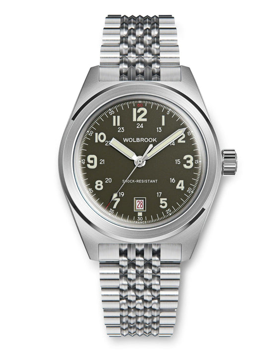 Outrider Automatic Bracelet Watch – French Army Green - 21