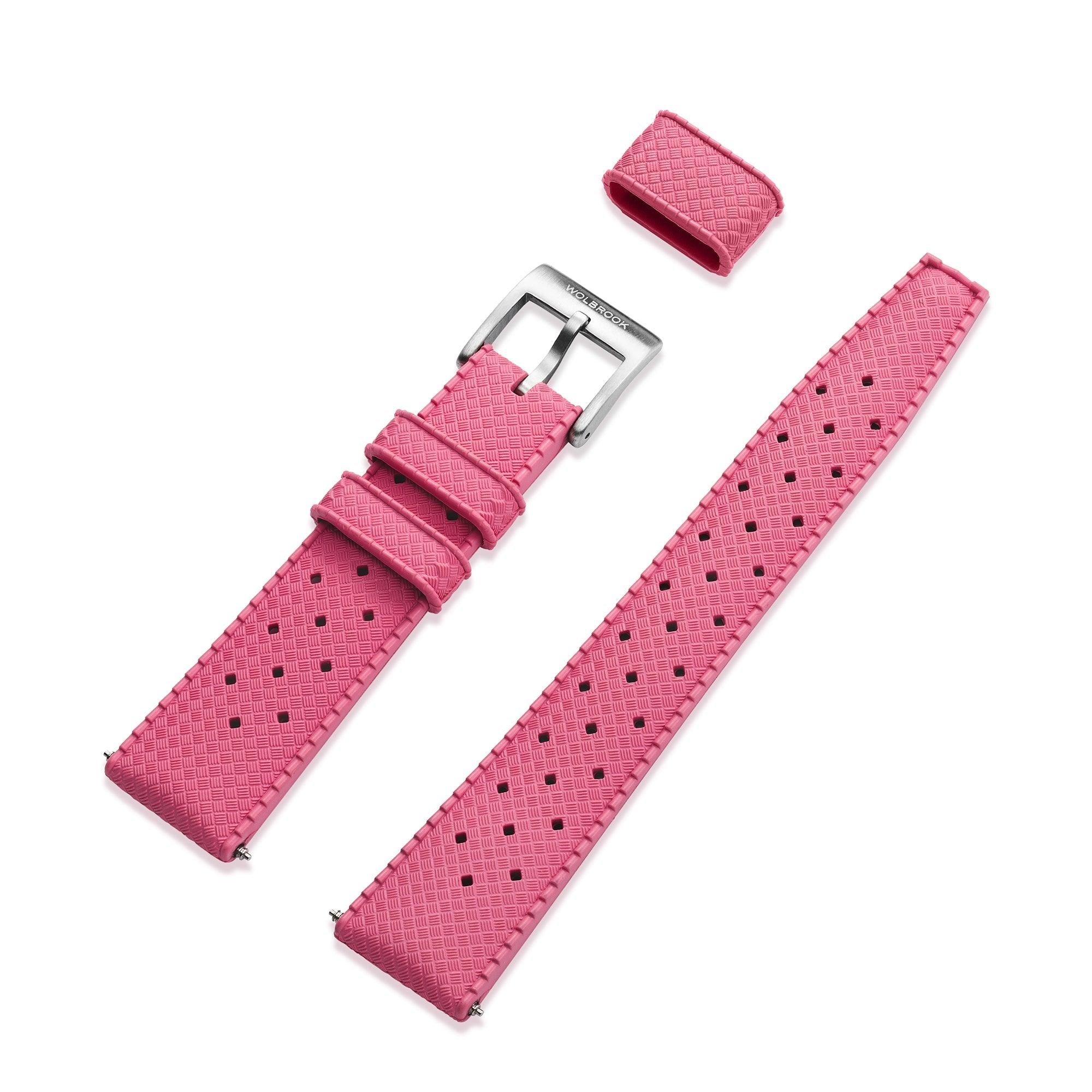 Pink Tropic Rubber Strap & Steel Buckle