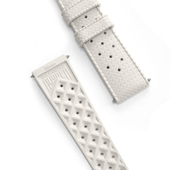 White Tropic Rubber Strap & Steel Buckle - Wolbrook Watches