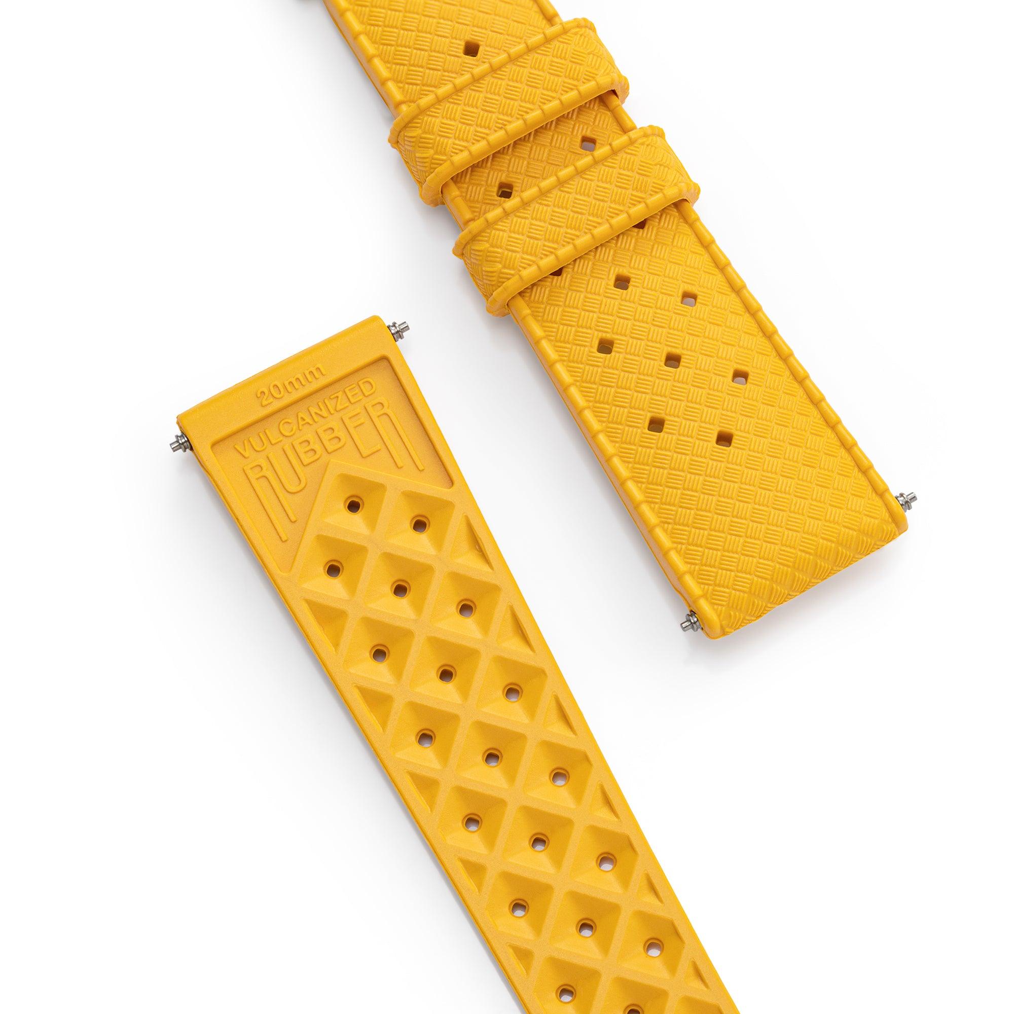 Yellow Tropic Rubber Strap & Steel Buckle - Wolbrook Watches