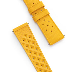 Yellow Tropic Rubber Strap & Black PVD Steel Buckle - Wolbrook Watches