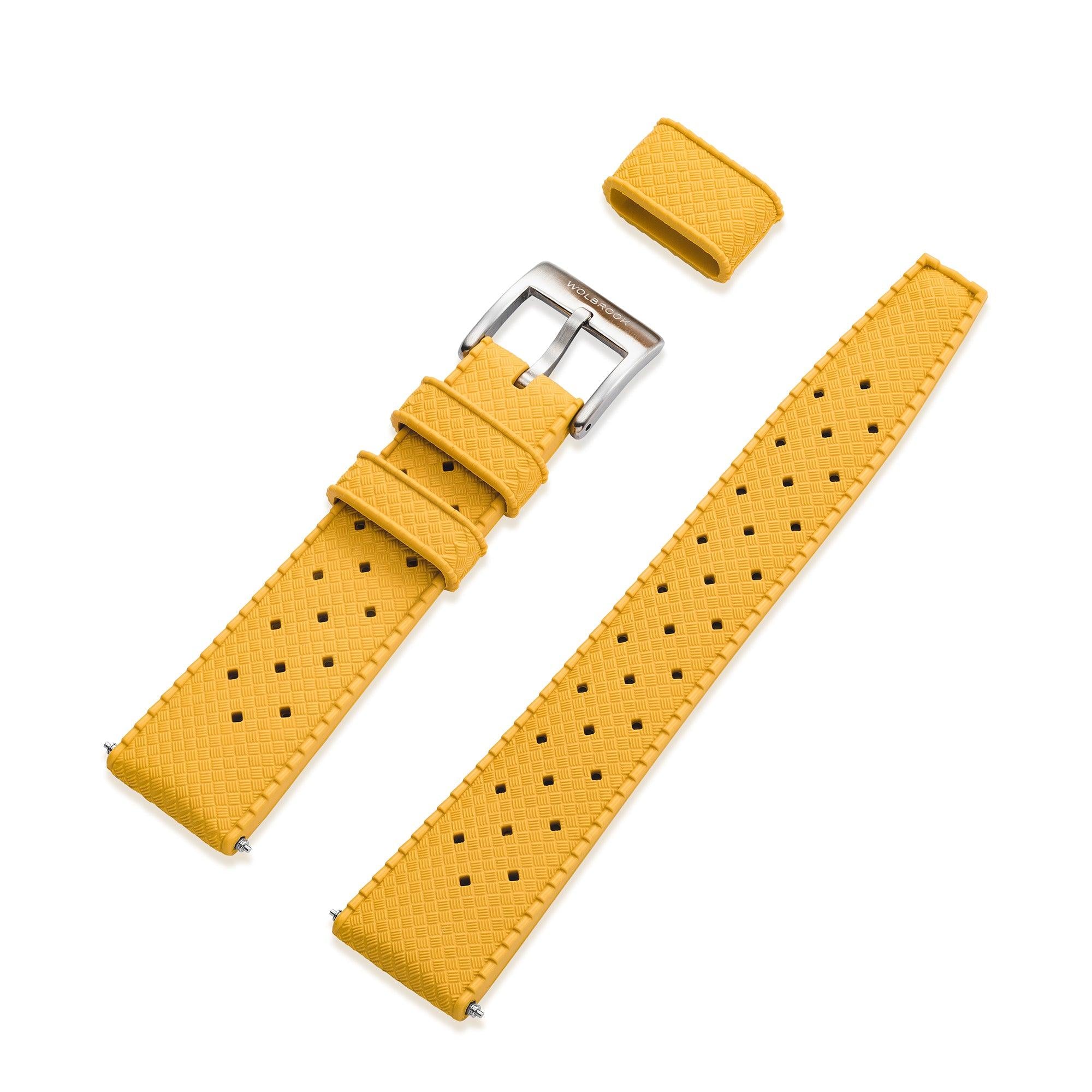 Yellow Tropic Rubber Strap & Steel Buckle